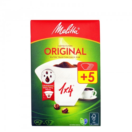 MELITTA 1x4 ΦΙΛΤΡΑ ΚΑΦΕ (40τεμ.+5 ΔΩΡΟ)