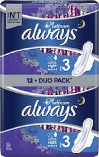 ALWAYS PLATINUM ULTRA NIGHT DUO PACK (12τεμ.)