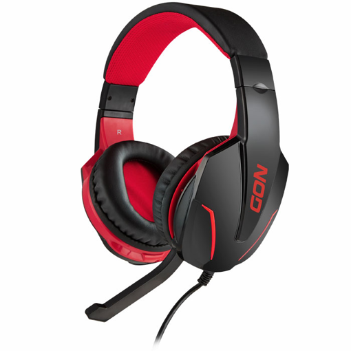 GAMING HEADSET ΜΑΥΡΟ ΜΕ ΡΥΘΜΙΖΟΜΕΝΟ ΜΙΚΡΟΦΩΝΟ ΚΑΙ ΚΟΚΚΙΝΟ LED ΦΩΤΙΣΜΟ NOD GROUND POUNDER