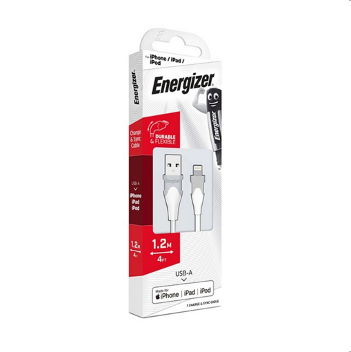 ΚΑΛΩΔΙΟ USB 2.0 A ΣΕ LIGHTNING 1.2m ΛΕΥΚΟ/ΓΚΡΙ ENERGIZER C610LGWH