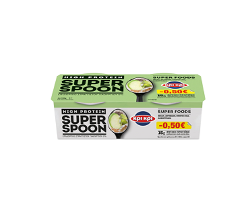 ΚΡΙ ΚΡΙ HIGH PROTEIN SUPER SPOON (2x170g) - (Μήλο,Ακτινίδιο,Σπόροι Chia,Δημητριακά)