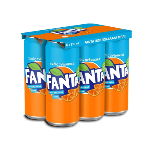 FANTA ΜΠΛΕ (6x330ml) - (ΠΟΡΤΟΚΑΛΑΔΑ ΧΩΡΙΣ ΑΝΘΡΑΚΙΚΟ)