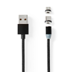 ΚΑΛΩΔΙΟ USB HIGH-SPEED A - MICRO B USB/ USB-C 2m ΜΕ ΜΑΓΝΗΤΙΚΟ ΑΚΡΟ  NEDIS CCGB60630BK20