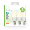 ΛΑΜΠΑ LED E14 CANDLE 2.8W ΘΕΡΜΟ ΛΕΥΚΟ ΦΩΣ ΚΑΙ 250 LUMEN ΣΥΣΚΕΥΑΣΙΑ 3ΤΜΧ NEDIS LBE14C351P3