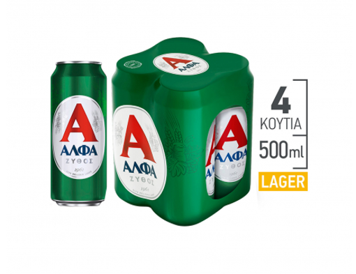 ΑΛΦΑ ΜΠΥΡΑ ΚΟΥΤΙ 500ml - (3+1 ΔΩΡΟ)