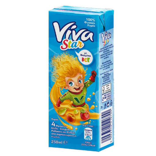 VIVA 250ml - (STAR-1 ΣΤΑΦΥΛΙ+ΜΗΛΟ+ΡΟΔΑΚΙΝΟ-ΑΧΛΑΔΙ)