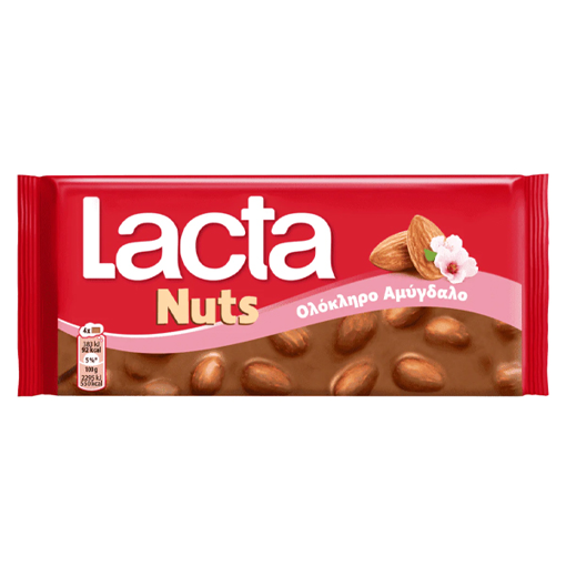 LACTA NUTS ΣΟΚΟΛΑΤΑ 100g - (ΟΛΟΚΛΗΡΑ ΑΜΥΓΔΑΛΑ)