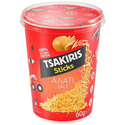 TSAKIRΙS STICKS ΑΛΑΤΙ 60g - (ΚΥΠΕΛΛΟ)