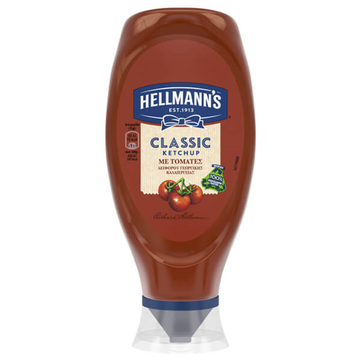 HELLMANNS KETCHUP 550gr. - (ΚΛΑΣΣΙΚΗ) (TOP DOWN)