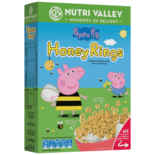 NUTRI VALLEY ΔΗΜΗΤΡΙΑΚΑ PEPPA PIG HONEY RINGS 375gr