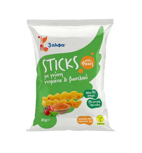 3αλφα STICKS ΝΤΟΜΑΤΑ & ΒΑΣΙΛΙΚΟ 85g