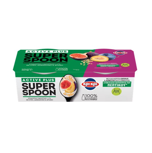 ΚΡΙ ΚΡΙ ACTIVE PLUS SUPER SPOON (2X170g) - (ΣΥΚΟ/ΔΑΜΑΣΚΗΝΟ/ΒΡΩΜΗ)