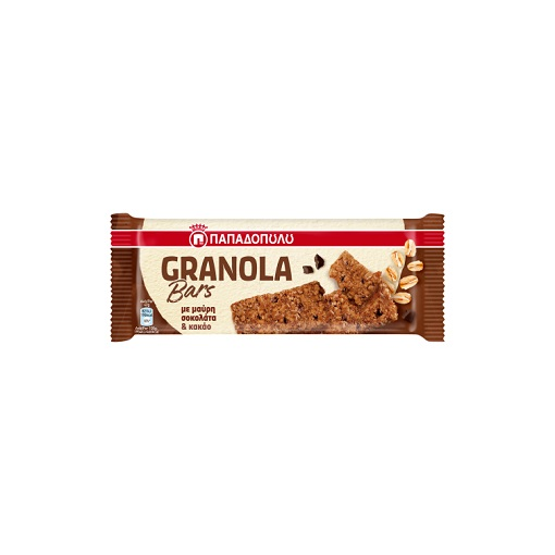 ΠΑΠΑΔΟΠΟΥΛΟΥ GRANOLA BAR 42gr.-ΜΑΥΡΗ ΣΟΚΟΛΑΤΑ & ΚΑΚΑΟ