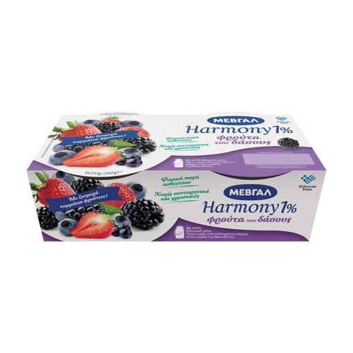 ΜΕΒΓΑΛ HARMONY 1% ΦΡΟΥΤΑ ΤΟΥΣ ΔΑΣΟΥΣ  (2x170g)